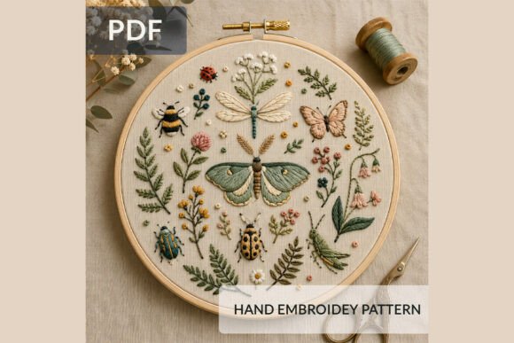 Botanical Insects Embroidery Pattern PDF Review