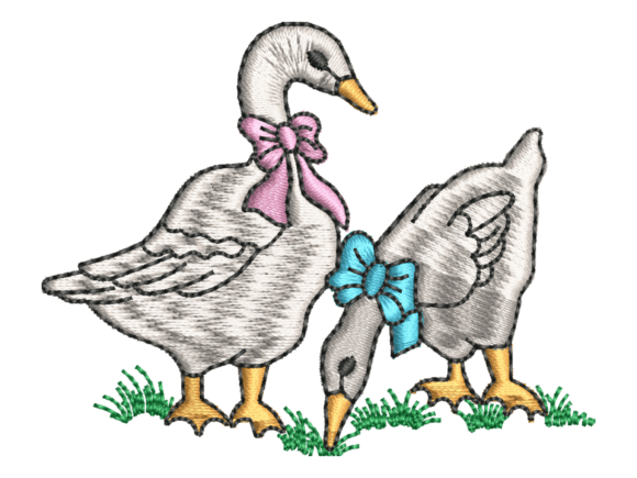 Bow Goose Couple Embroidery: A Craft Fair Review
