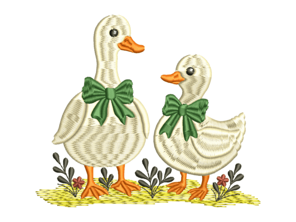 Bow Tie Goose Couple Embroidery Review