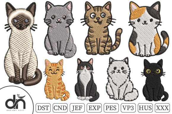 Review: 8 Cute Kawaii Cats Embroidery Bundle
