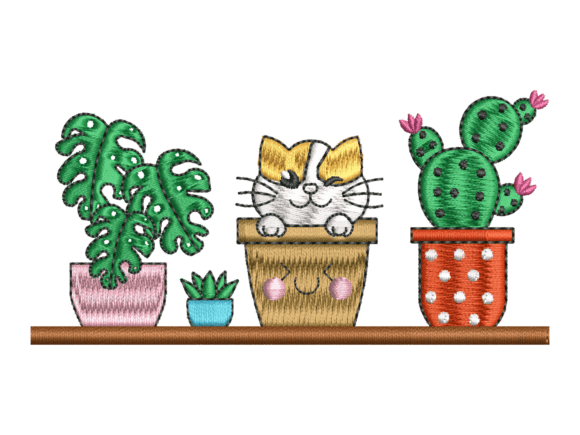 Review: Cute Cat Cactus Embroidery Design for Makers