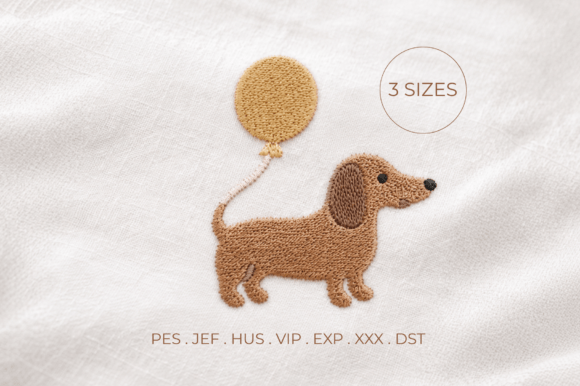 Review: Dachshund with Balloon Embroidery Design