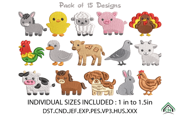 Review: Mini Farm Animals Embroidery Bundle