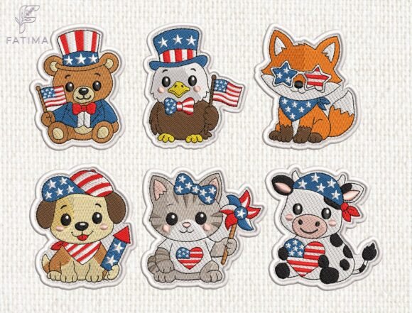 Review: Patriotic Animal Patch Embroidery Set for Merch