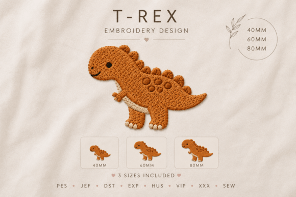 Review: T-Rex Dinosaur Embroidery Design for Craft Fairs
