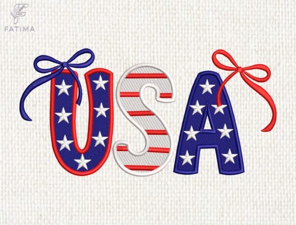 Review: USA Patriotic Bow Embroidery Design