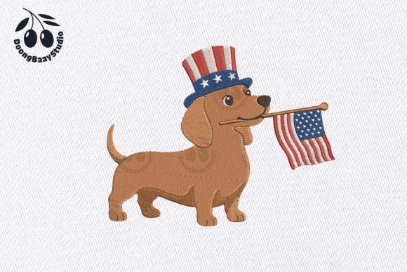 Reviewing American Flag Dachshund Embroidery for Etsy
