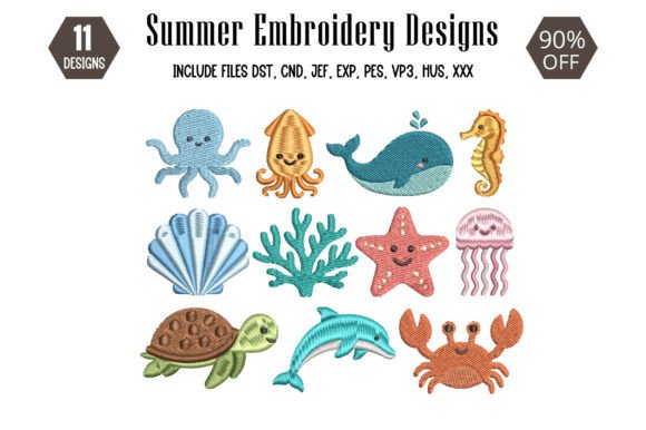 Reviewing Sea Animals Embroidery Design for Boutique Apparel
