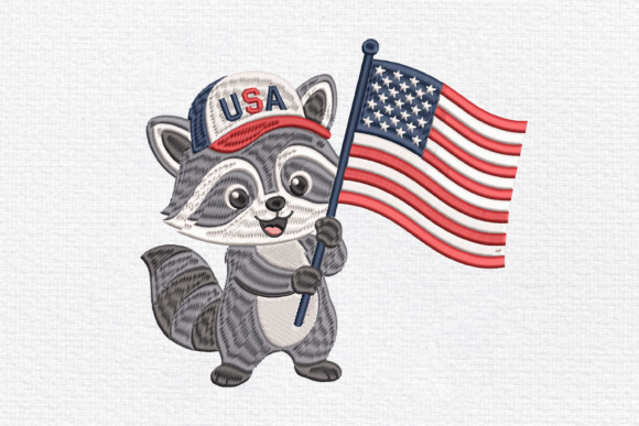 Reviewing the 4th of July Raccoon Embroidery Design